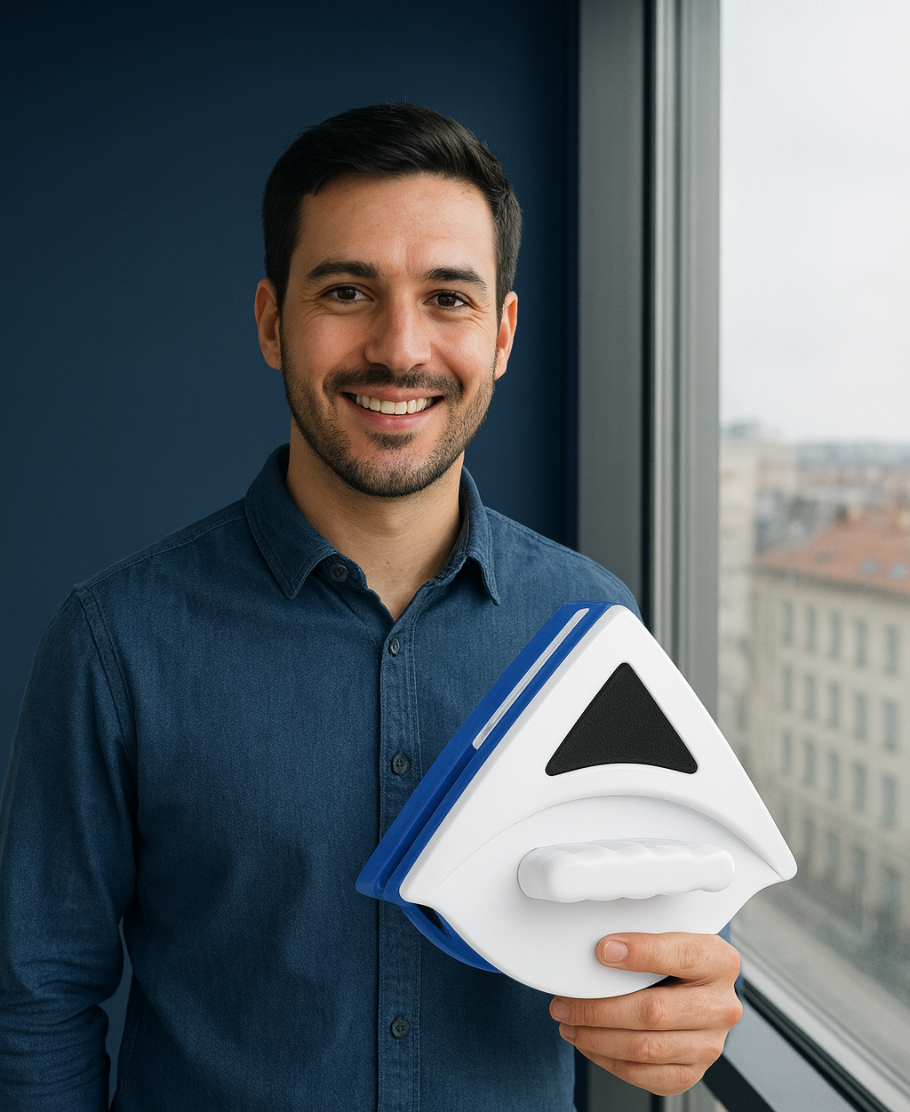 Limpiador de Vidrios con Iman