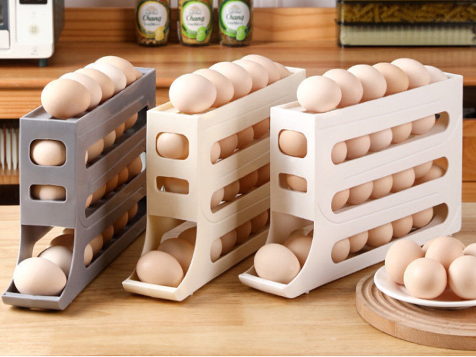 Porta huevos de 4 niveles